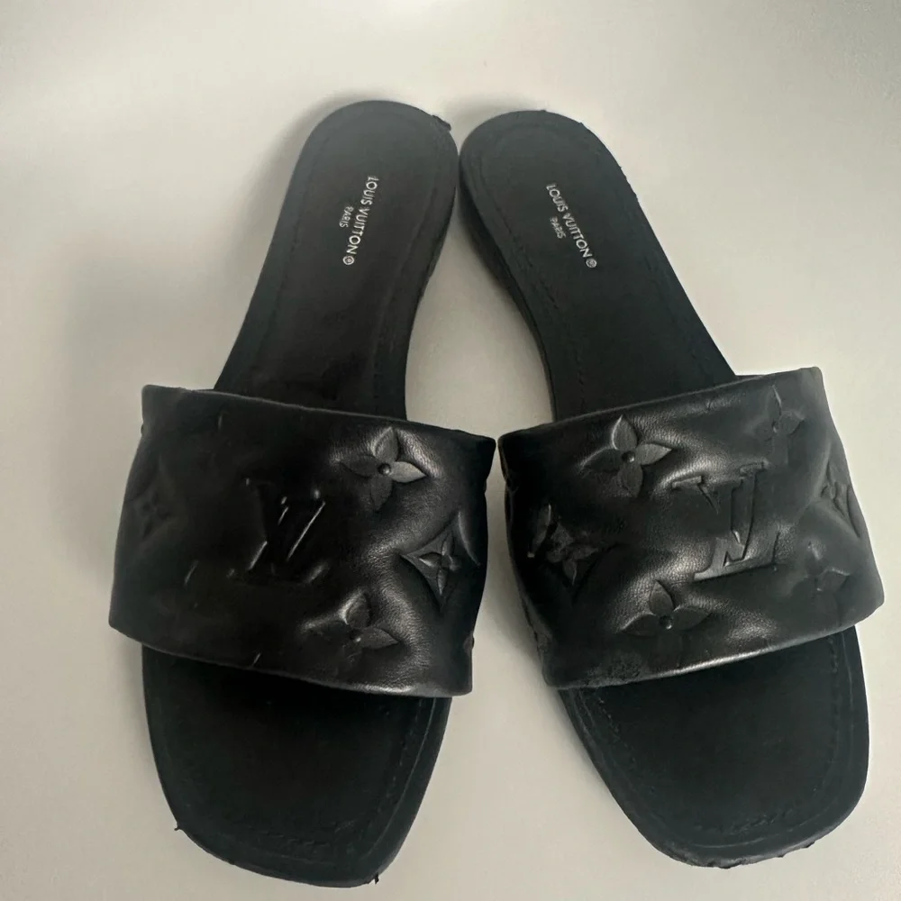 Louis Vuitton Black Slide Sandals - Picture 2 of 9